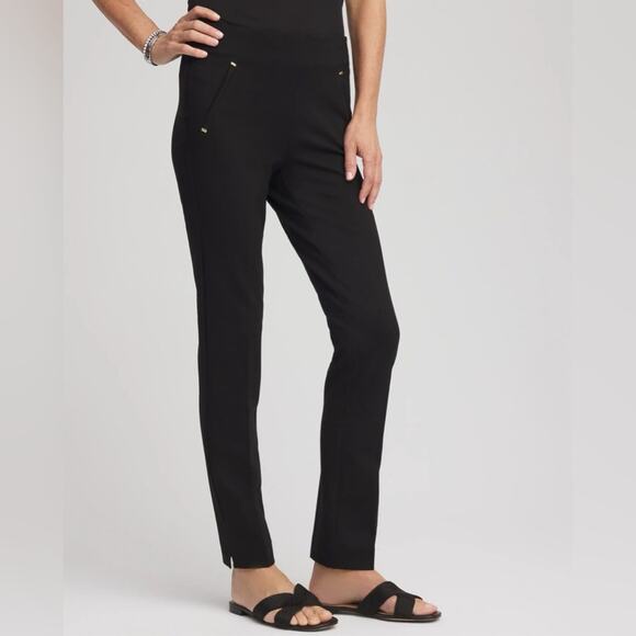 Chico's Pants - NWT Chico’s Juliet Slim Trim Detail Ankle Pants Black Size 3P (16 Petite)